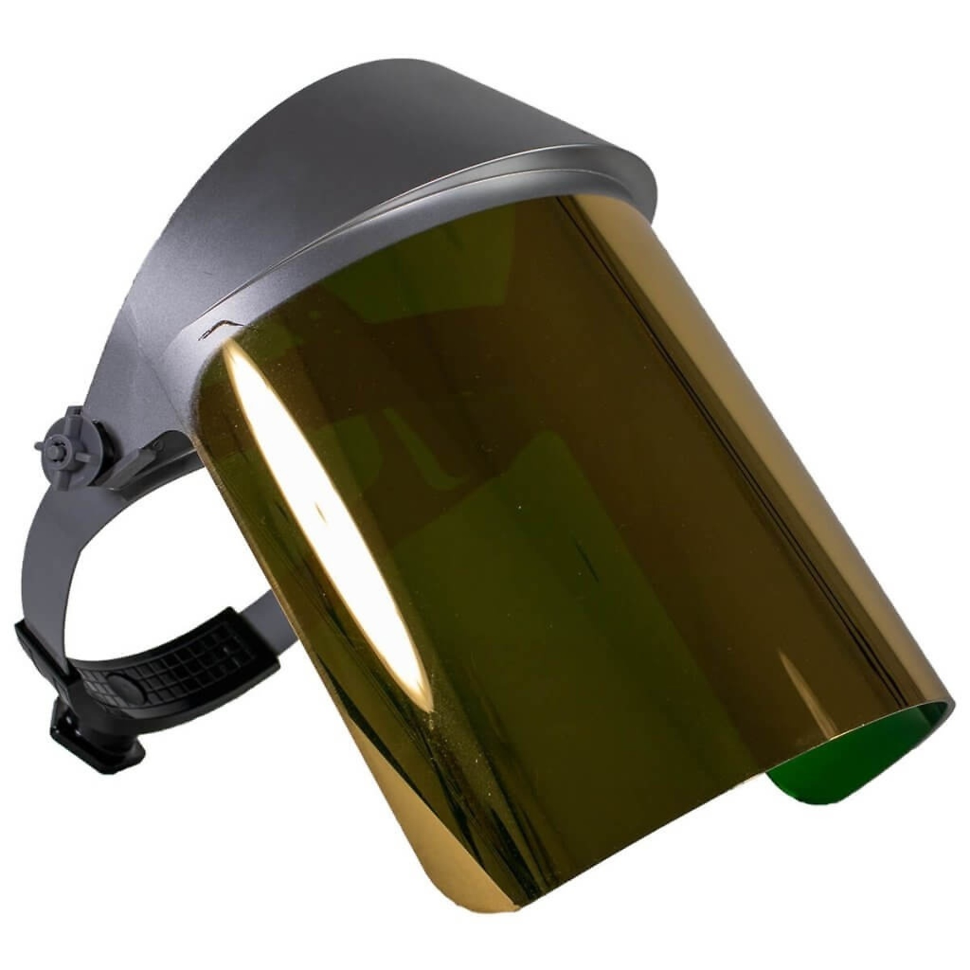 OBERON™ - Face Shield with Ratcheting Headgear - Heat Reflective - Window: Dark Green Gold Anti-Fog - Model # 156AFR